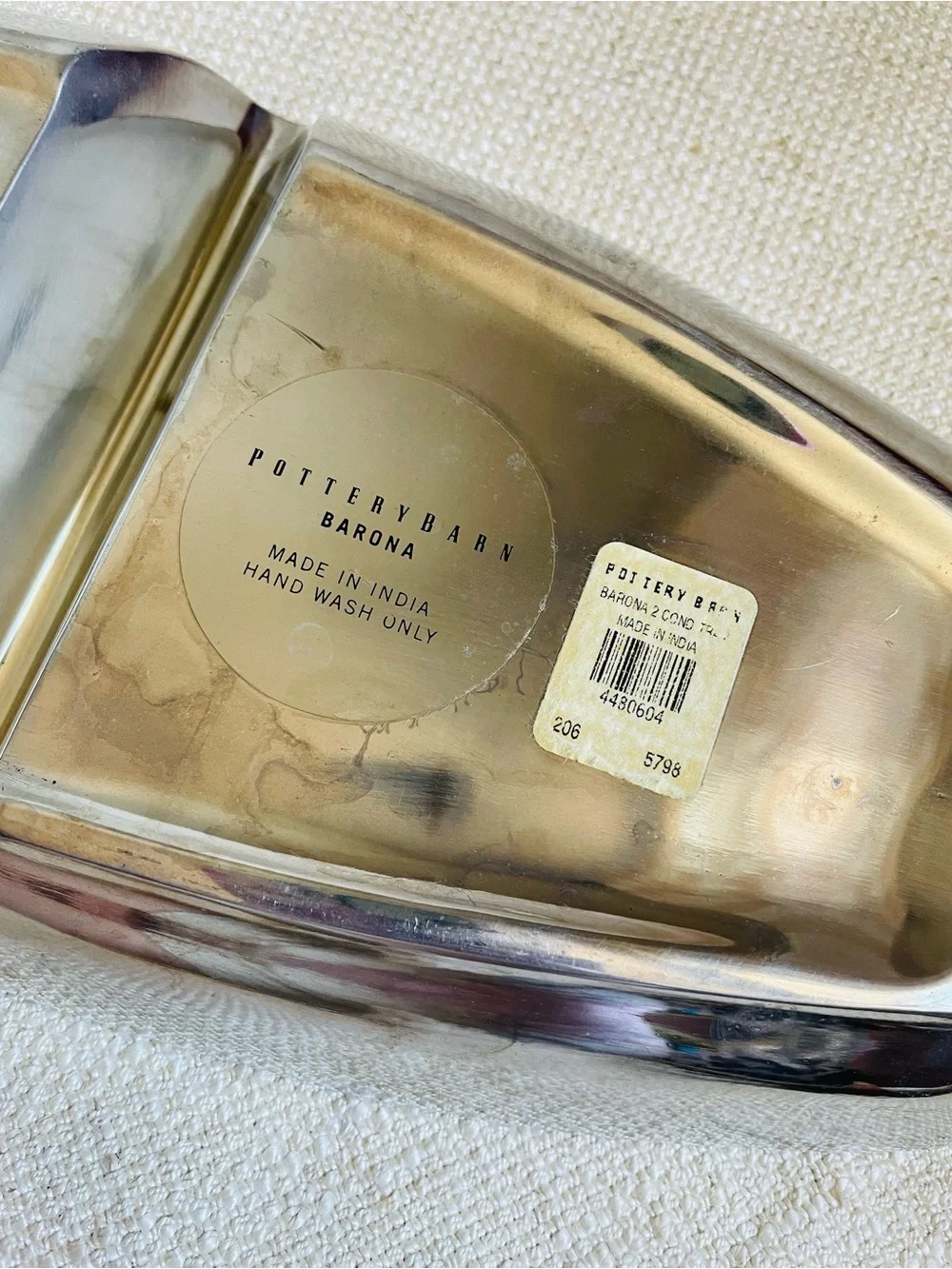 Pottery Barn Barona Silver-Tone Divided Tray